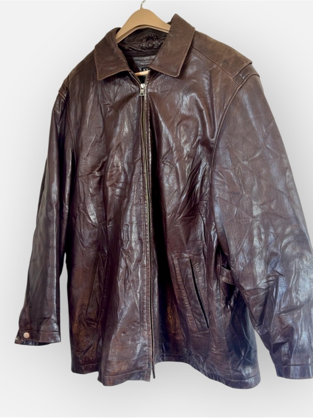 VINTAGE GENUINE LEATHER JACKET SIZE XL LONG
